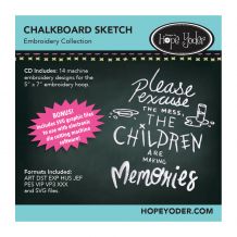 Chalkboard Sketch Embroidery Design + SVG Collection CD-ROM by Hope Yoder